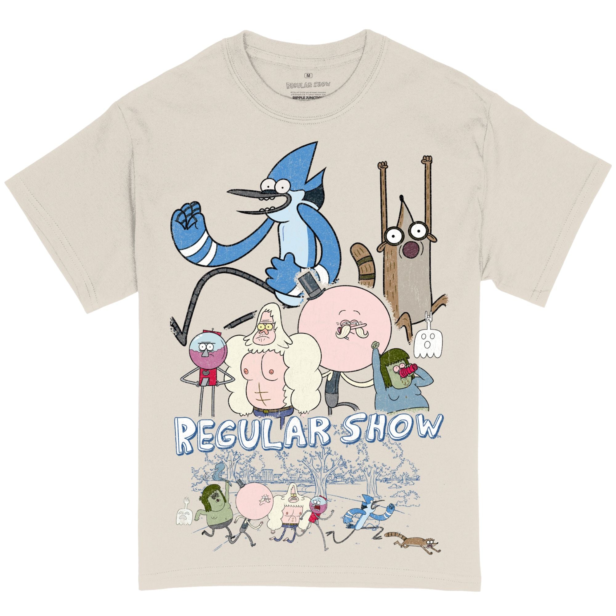 Regular Show Distressed Jumbo Graphic T-Shirt