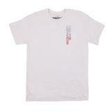 Full front view of the Godzilla GMK t-shirt laid flat, showing a small vertical stack of Japanese text on the left chest.