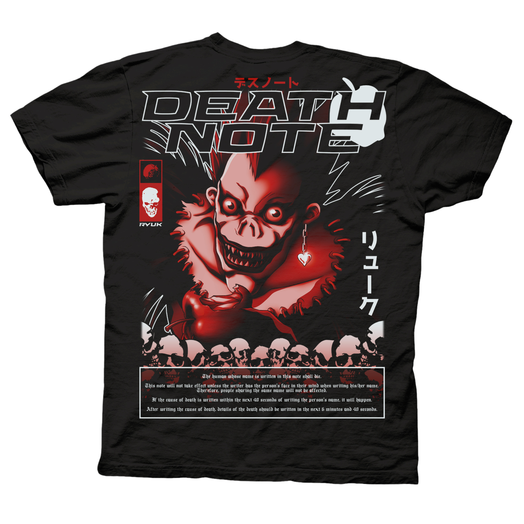 Death Note Ryuk Skulls Graphic T-Shirt