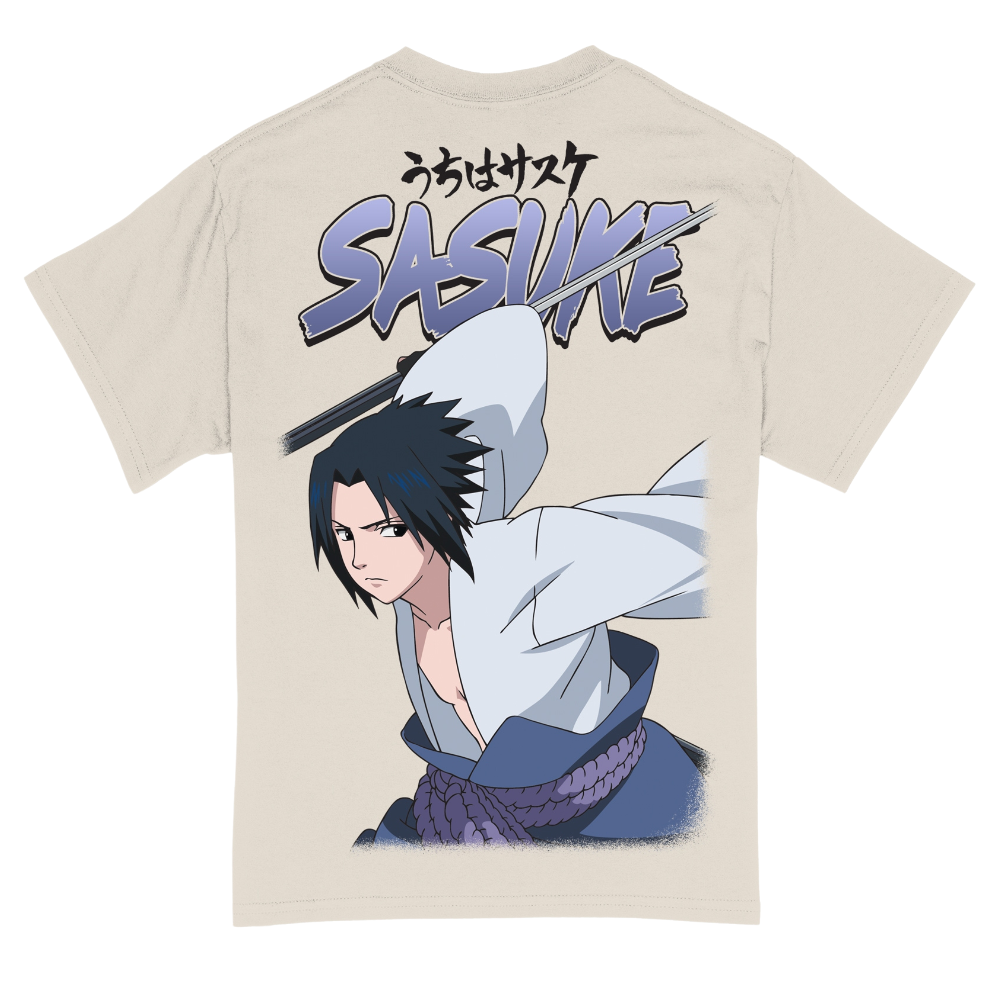 Naruto Shippuden Sasuke Jumbo Print 90s Style T-Shirt