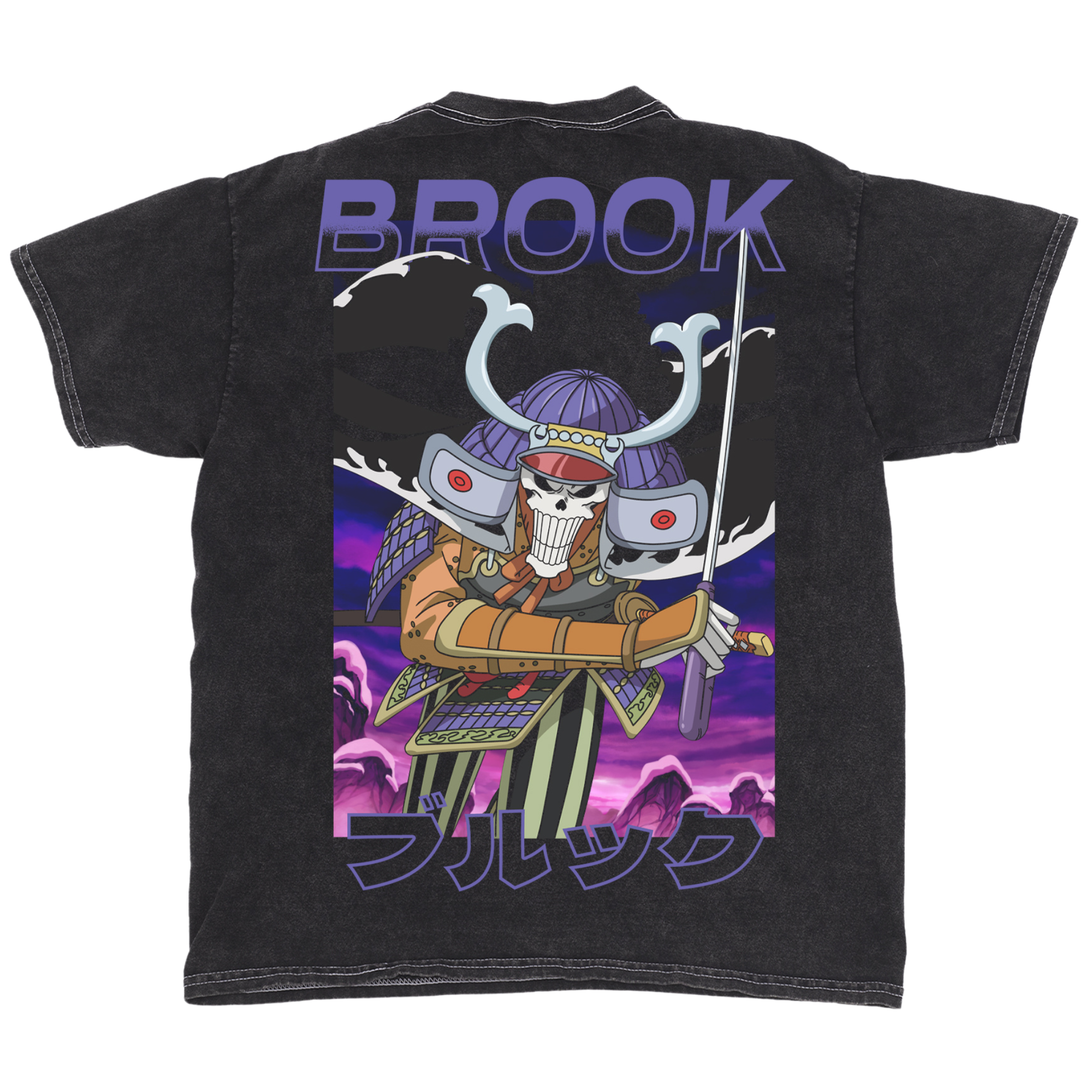 One Piece Brook Samurai Mineral Wash T-Shirt