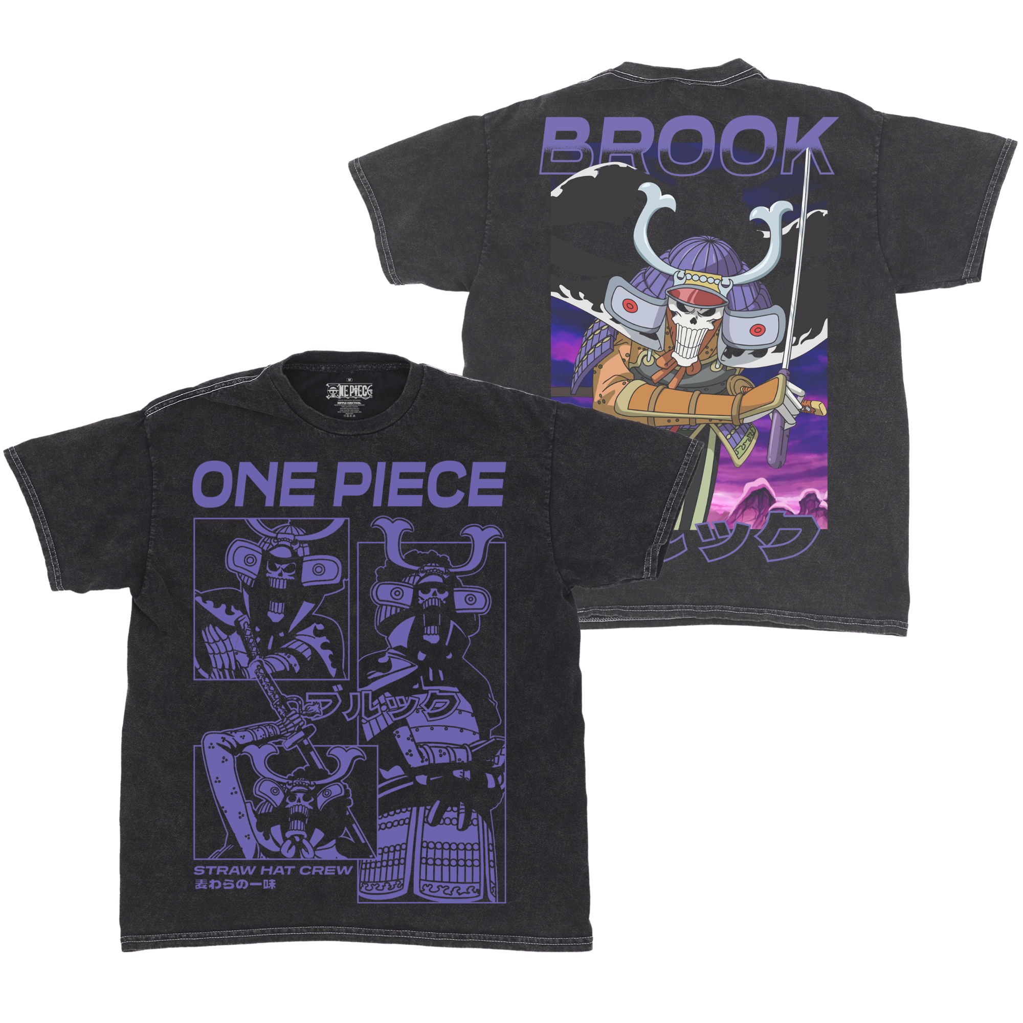 One Piece Brook Samurai Mineral Wash T-Shirt