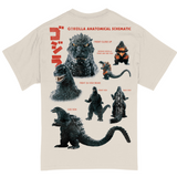 Godzilla Anatomy Schematic Retro Graphic T-Shirt