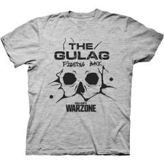 T-Shirts Heather Gray Call of Duty The Gulag Cracked Skull T-Shirt S Heather Gray Call of Duty Video Games