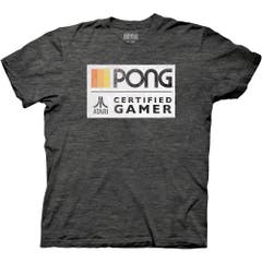 T-Shirts Atari Pong Certified Gamer T-Shirt Atari {{interest}}