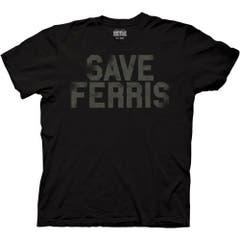 T-Shirts Black Ferris Bueller's Day Off Save Ferris Distressed Adult Crew Neck T-Shirt Black SM Ferris Bueller's Day Off Movies