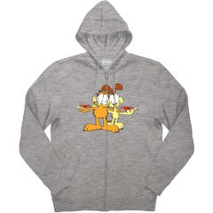 Hoodies and Sweatshirts Garfield & Odie Pizza Hug Zip Hoodie Garfield Pop Culture