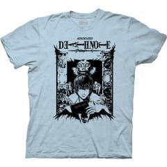 Death Note Light And Ryuk With Logo 1 Color Black Adult Crew Neck T-Shirt