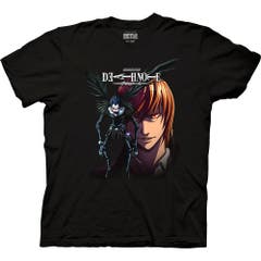 Death Note Winged Ryuk & Light Color With White Logo Adult Crew Neck T-Shirt
