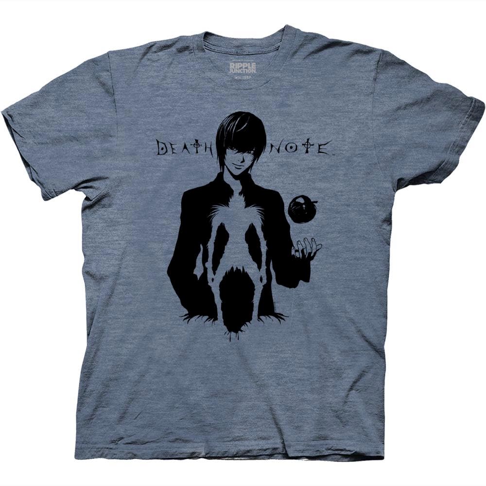 Death Note Light B&W With Ryuk In Silhouette Graphic Tee
