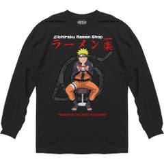 Long Sleeve Black Naruto Shippuden Ichiraku Ramen Shop Long Sleeve T-Shirt Black SM Naruto Shippuden Anime