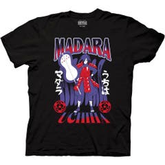 T-Shirts Black Madara Uchiha Wavy Type T-Shirt S Black Naruto Shippuden Anime