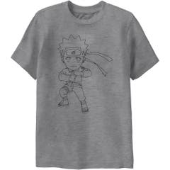 T-Shirts Heather Gray Naruto Shippuden Chibi Outline Image Youth T-Shirt YXS(2/4) Heather Gray Naruto Shippuden Anime