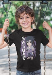 T-Shirts Naruto Shippuden Chibi Sasuke Stacked Name Youth T-Shirt Naruto Shippuden Anime