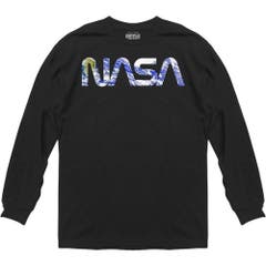 Long Sleeve Black Earth Logo Long Sleeve Black 2X NASA Pop Culture
