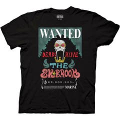 T-Shirts Black One Piece SK Brook Wanted Poster T-Shirt S Black One Piece Anime