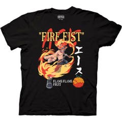 T-Shirts Black One Piece Fire Fist Ace Flame Flame Fruit T-Shirt S Black One Piece Anime
