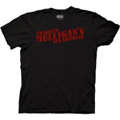 T-Shirts Black Charles Mulligan's Steakhouse T-Shirt Black 2X Parks and Recreation TV