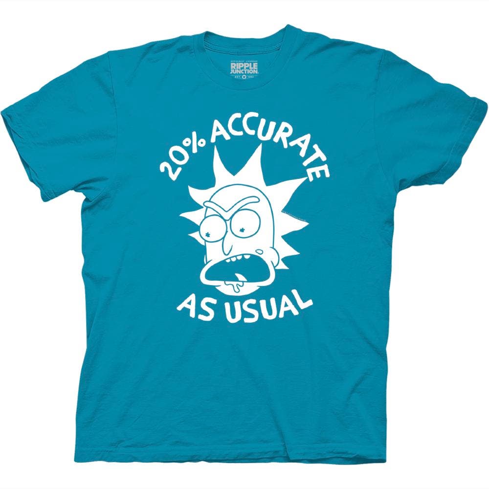 tvetydigheden Dekorative Ernest Shackleton Rick and Morty Only 20% Accurate As Usual T-Shirt | Ripple Junction tvetydigheden Dekorative Ernest Shackleton Rick and Morty Only 20% Accurate As Usual T-Shirt | Ripple Junction