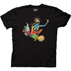 T-Shirts Black Psychedelic Rick with Scateboard Morty T-Shirt 2X Black Rick and Morty TV