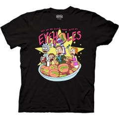 T-Shirts Black Rick and Morty Eyeholes Japanese Graphic T-Shirt 2X Black Rick and Morty TV