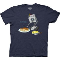 T-Shirts Rick and Morty Butter Bot with Pancakes Adult Crew Neck T-Shirt Rick and Morty TV