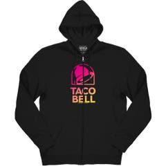 Taco Bell Modern Gradient Logo Full Zip Fleece Hoodie