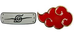 Buttons and Pins Naruto Shippuden Akatsuki Cloud and Anti-Leaf Village badge 2 Pack Enamel Pins Naruto Shippuden Anime