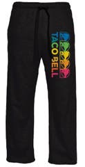 Sleep and Lounge Black Taco Bell Rainbow Logo Pocket Lounge Pants SM Black Taco Bell Pop Culture