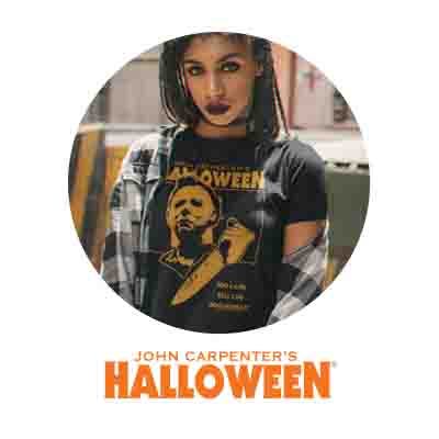 Man wearing Halloween tee