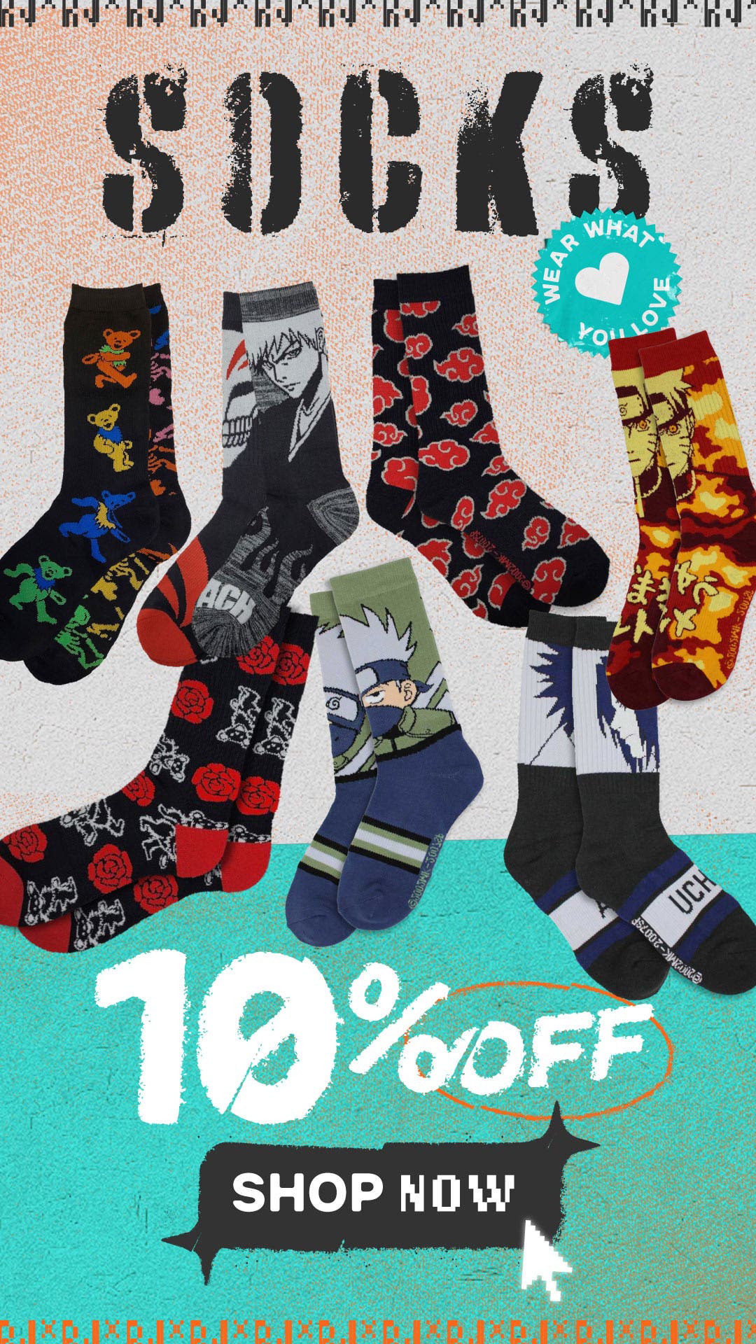 Shop 10% Off Socks Featured Category of the Month 10% Off Socks