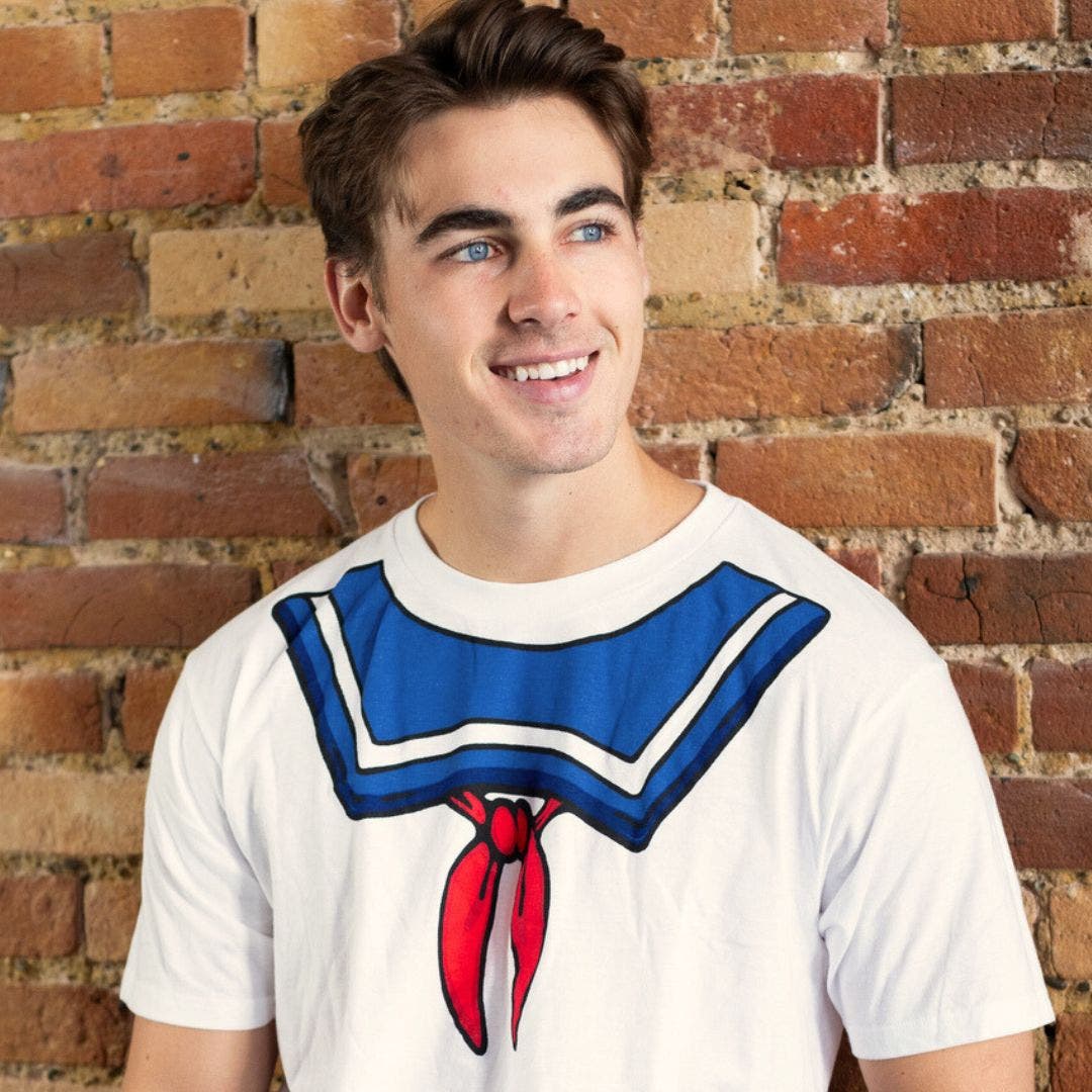 Man wearing Stay Puft Costume Tee